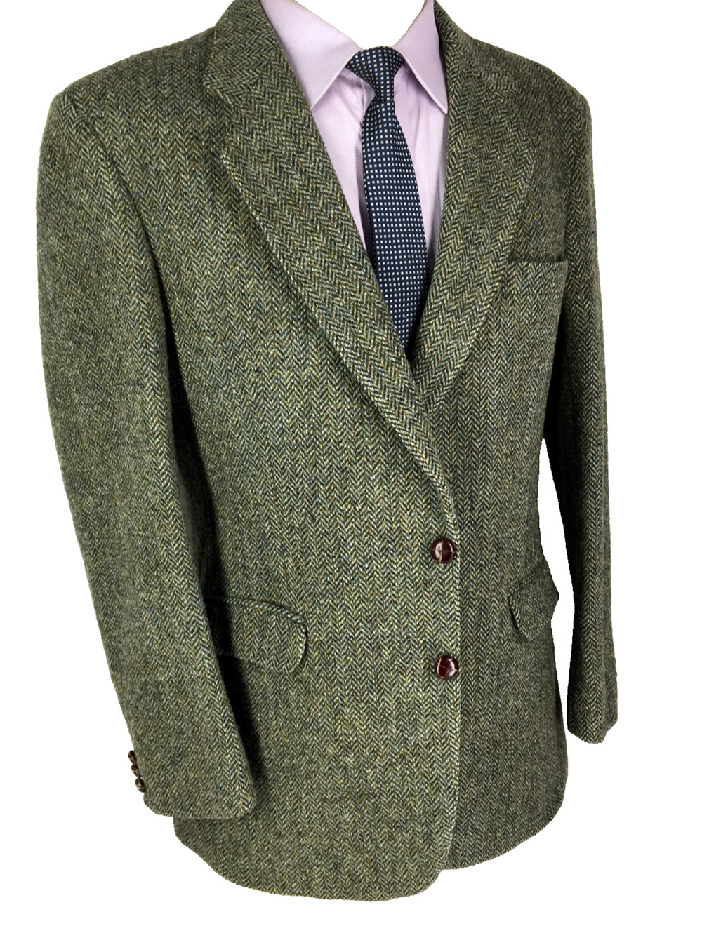 42R Harris Tweed Mens 2 Button Blazer Sport Coat Jacket Olivine